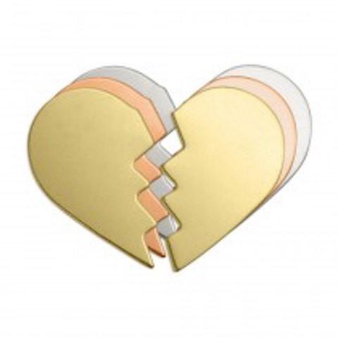 Nickel Silver Broken Heart Stamping Blanks, IA